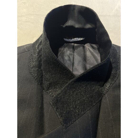 Vintage Burberry 44R Black Gray Pinstripe Blazer Sport Coat Jacket - Picture 6 of 14